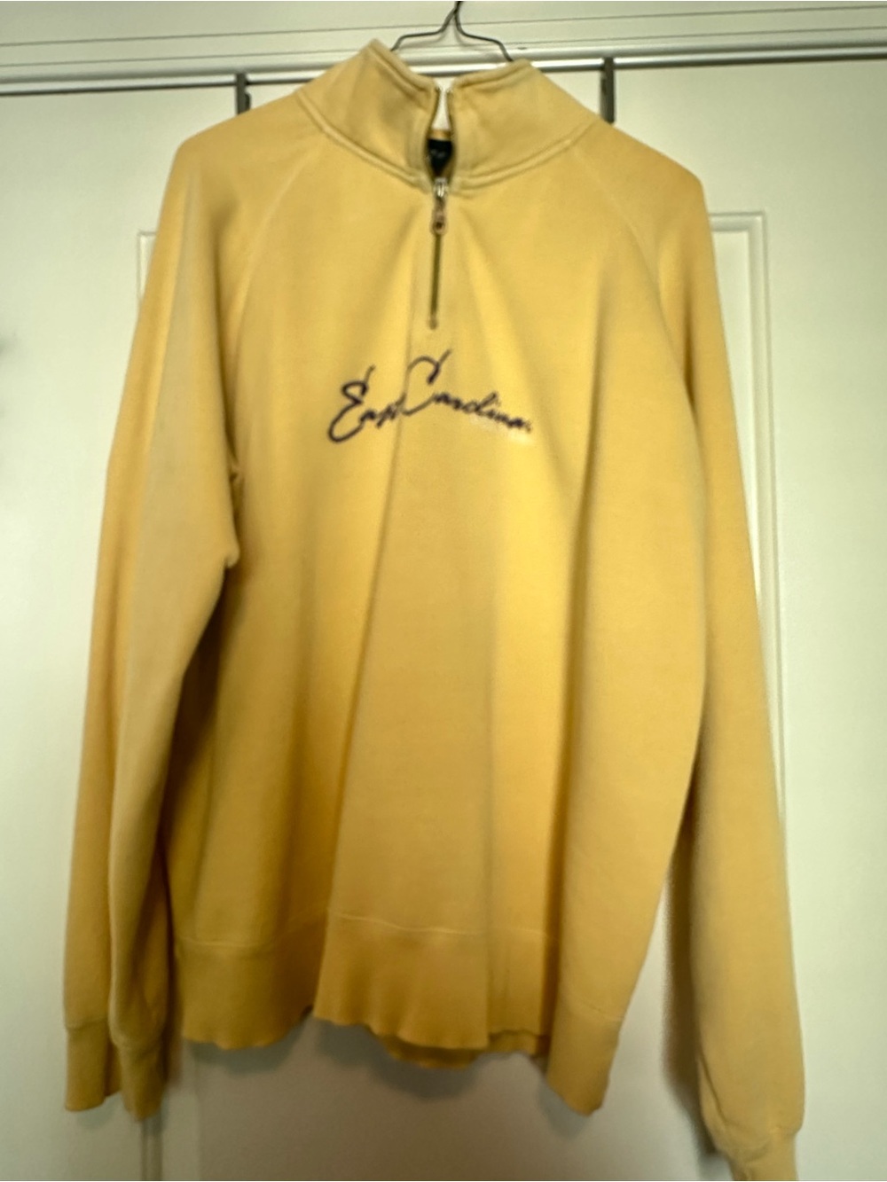 Vintage Blue 84 East Carolina Pirates Half-Zip Sweatshirt with Purple Script